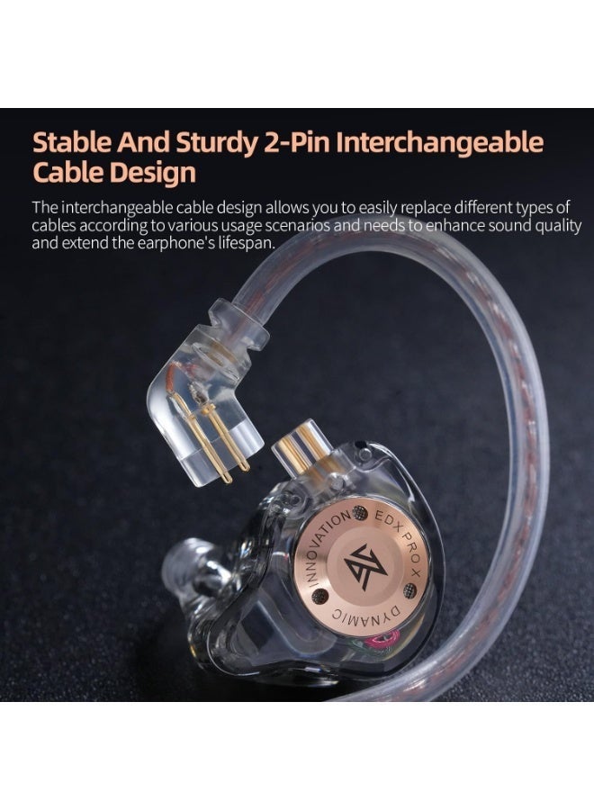 KZ EDX Pro X iem in Ear Earphone, Single Dynamic Driver HiFi in-Ear Monitor with Ergonomic Shape, Wired Gaming Earbud, Detachable Cable for Audiophile (With Mic) - Image 3